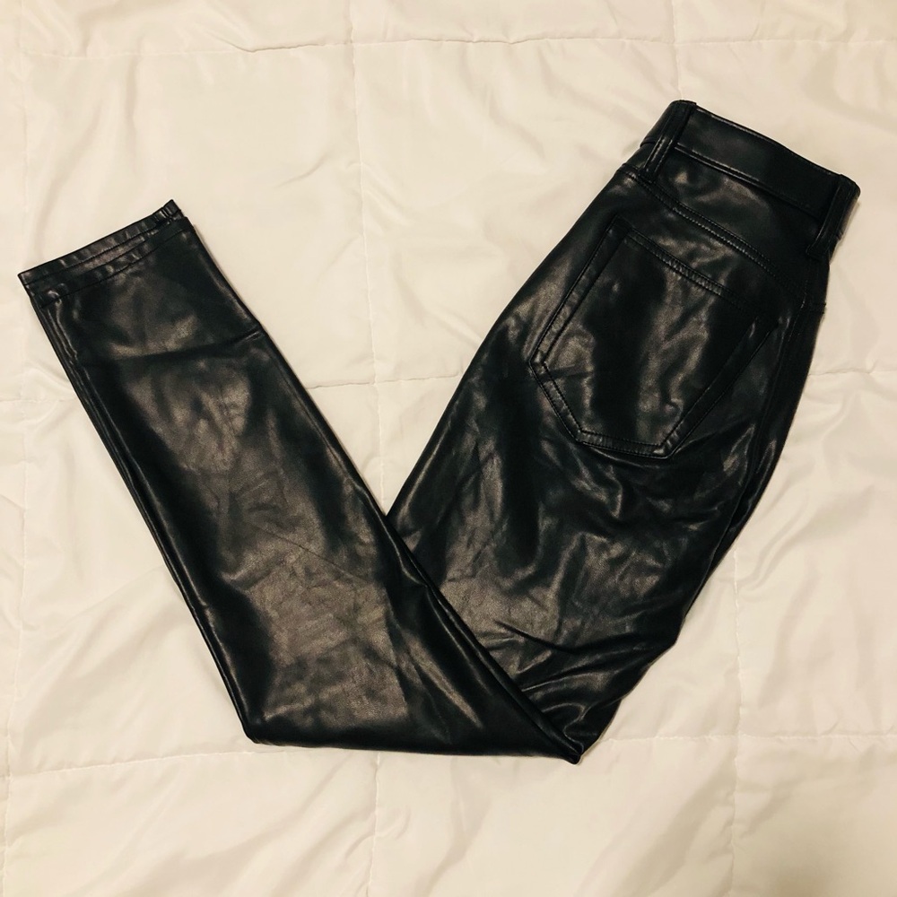 Abercrombie & Fitch Women's‎ Vegan Leather Pants High Rise Black Trousers Sz 26